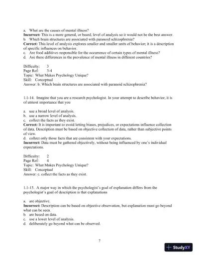 Test Bank For Psychology And Life, 20th Edition - Page 8 preview image