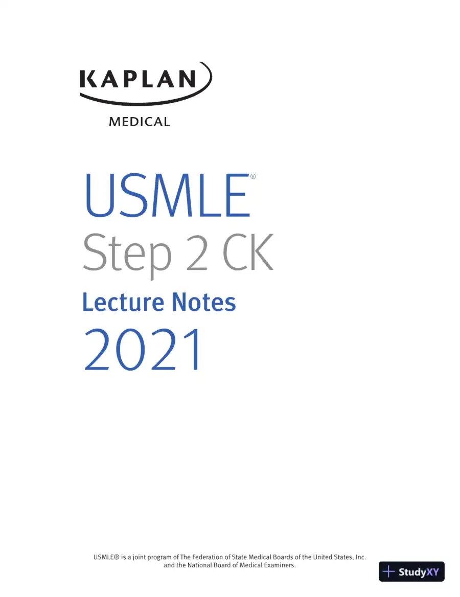 USMLE Step 2 CK Lecture Notes 2021: Internal Medicine, 1st Edition (2020), page 3