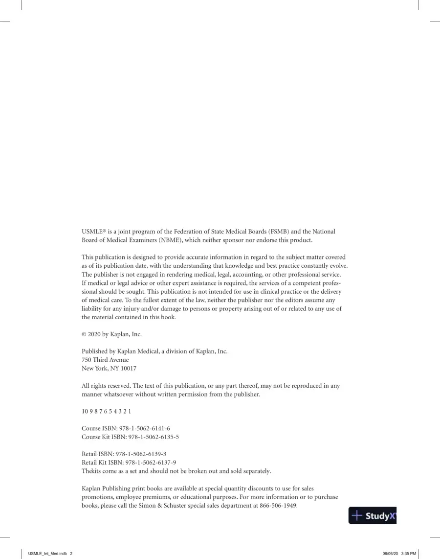 USMLE Step 2 CK Lecture Notes 2021: Internal Medicine, 1st Edition (2020), page 7