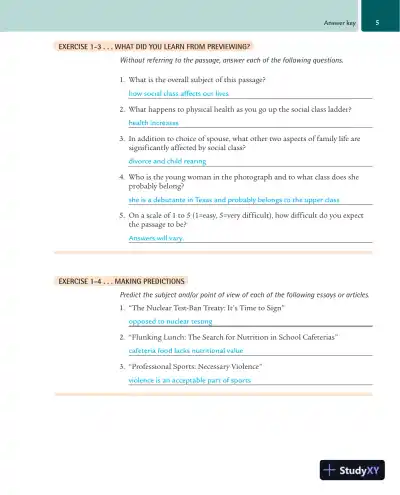 Solution Manual for Reading and Writing About Contemporary Issues, 3rd Edition - Page 7 preview image