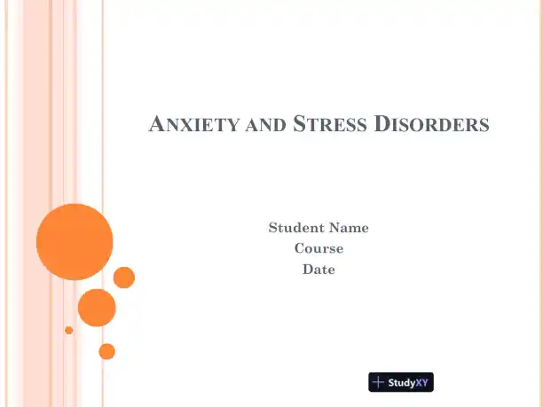 Anxiety And Stress Disorders - Page 1 preview image