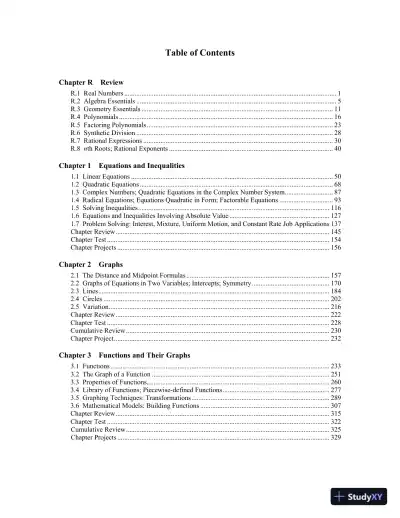 Solution Manual for College Algebra, 11th Edition - Page 3 preview image