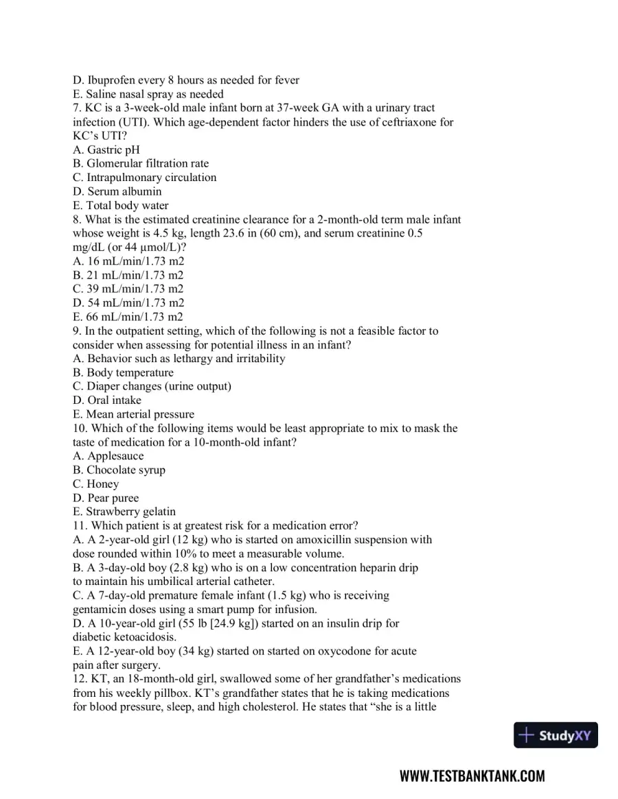 Advanced Health Assessment and Diagnostic Reasoning, 3rd Edition Test Bank, page 10