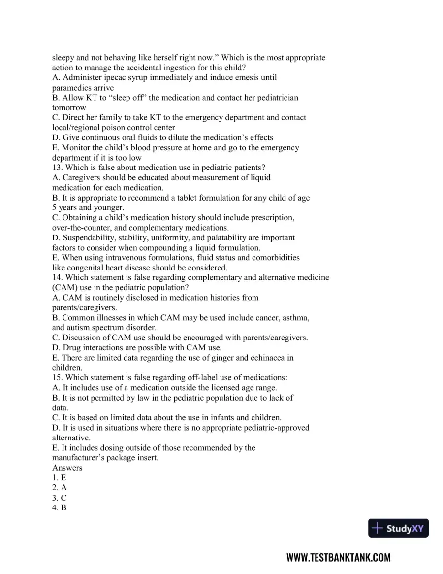 Advanced Health Assessment and Diagnostic Reasoning, 3rd Edition Test Bank, page 11