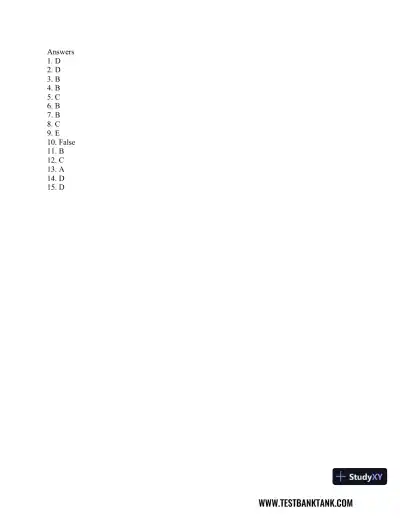 Advanced Health Assessment and Diagnostic Reasoning, 3rd Edition Test Bank - Page 15 preview image