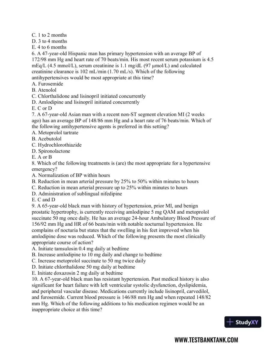 Advanced Health Assessment and Diagnostic Reasoning, 3rd Edition Test Bank, page 17