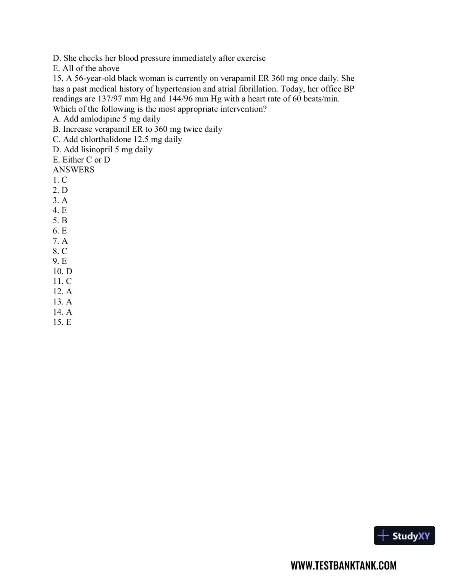 Advanced Health Assessment and Diagnostic Reasoning, 3rd Edition Test Bank, page 19