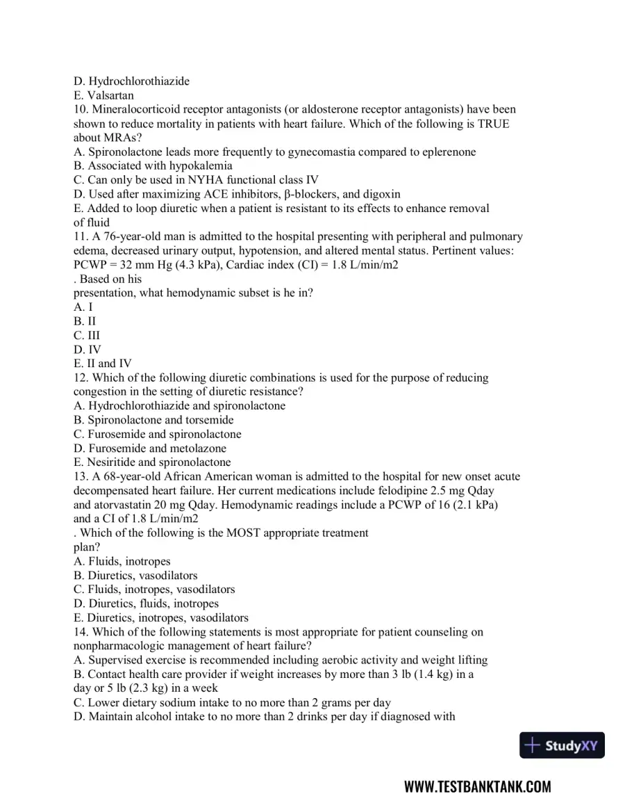 Advanced Health Assessment and Diagnostic Reasoning, 3rd Edition Test Bank, page 22