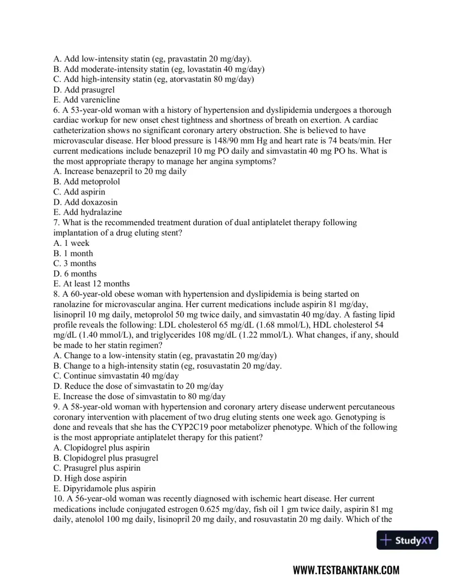 Advanced Health Assessment and Diagnostic Reasoning, 3rd Edition Test Bank, page 25