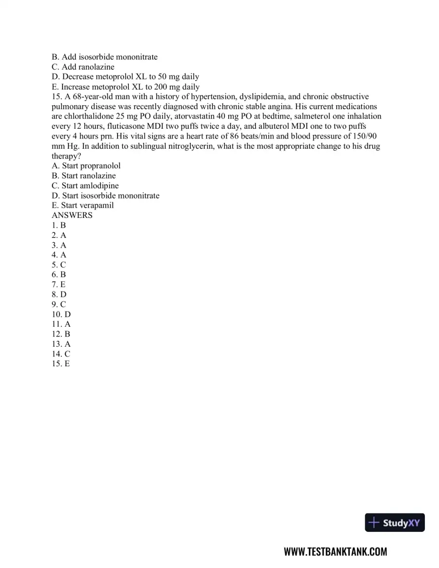Advanced Health Assessment and Diagnostic Reasoning, 3rd Edition Test Bank, page 27