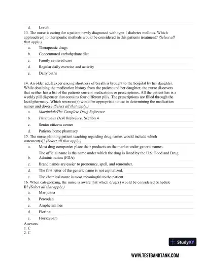 Advanced Health Assessment and Diagnostic Reasoning, 3rd Edition Test Bank - Page 4 preview image