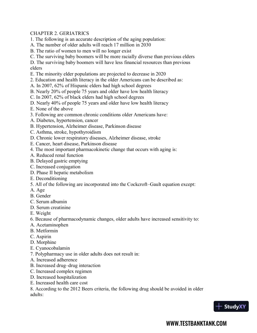 Advanced Health Assessment and Diagnostic Reasoning, 3rd Edition Test Bank, page 6