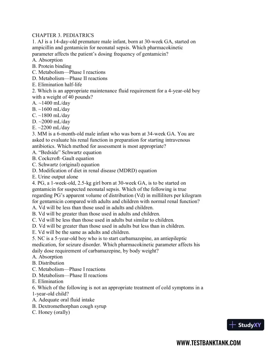 Advanced Health Assessment and Diagnostic Reasoning, 3rd Edition Test Bank, page 9