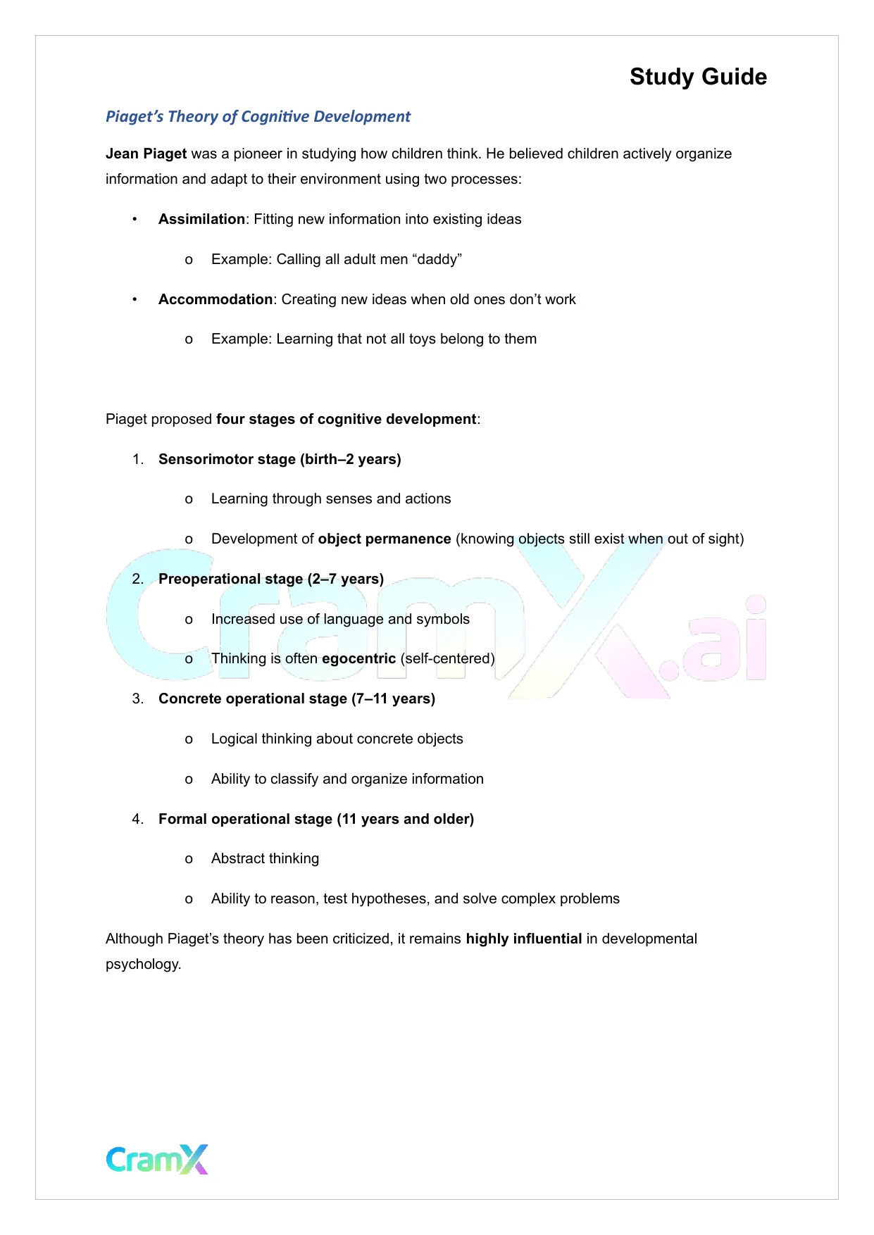 Psychology - Developmental Psychology Age 0–13 - Page 4 preview image