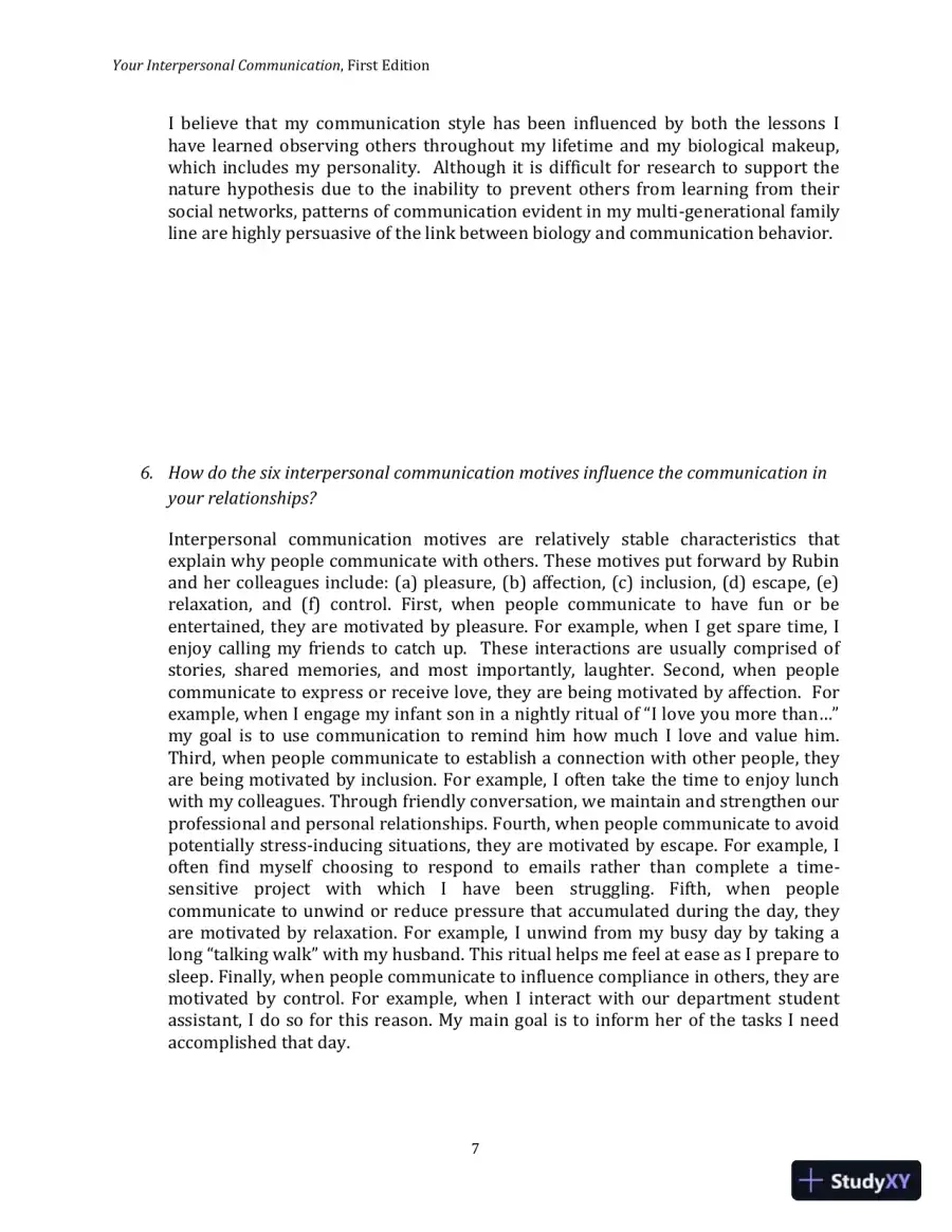 Lecture Notes for Your Interpersonal Communication , 1st Edition, page 23