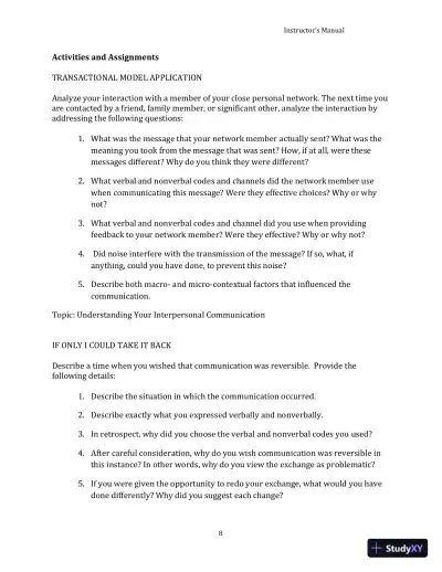 Lecture Notes for Your Interpersonal Communication , 1st Edition - Page 24 preview image