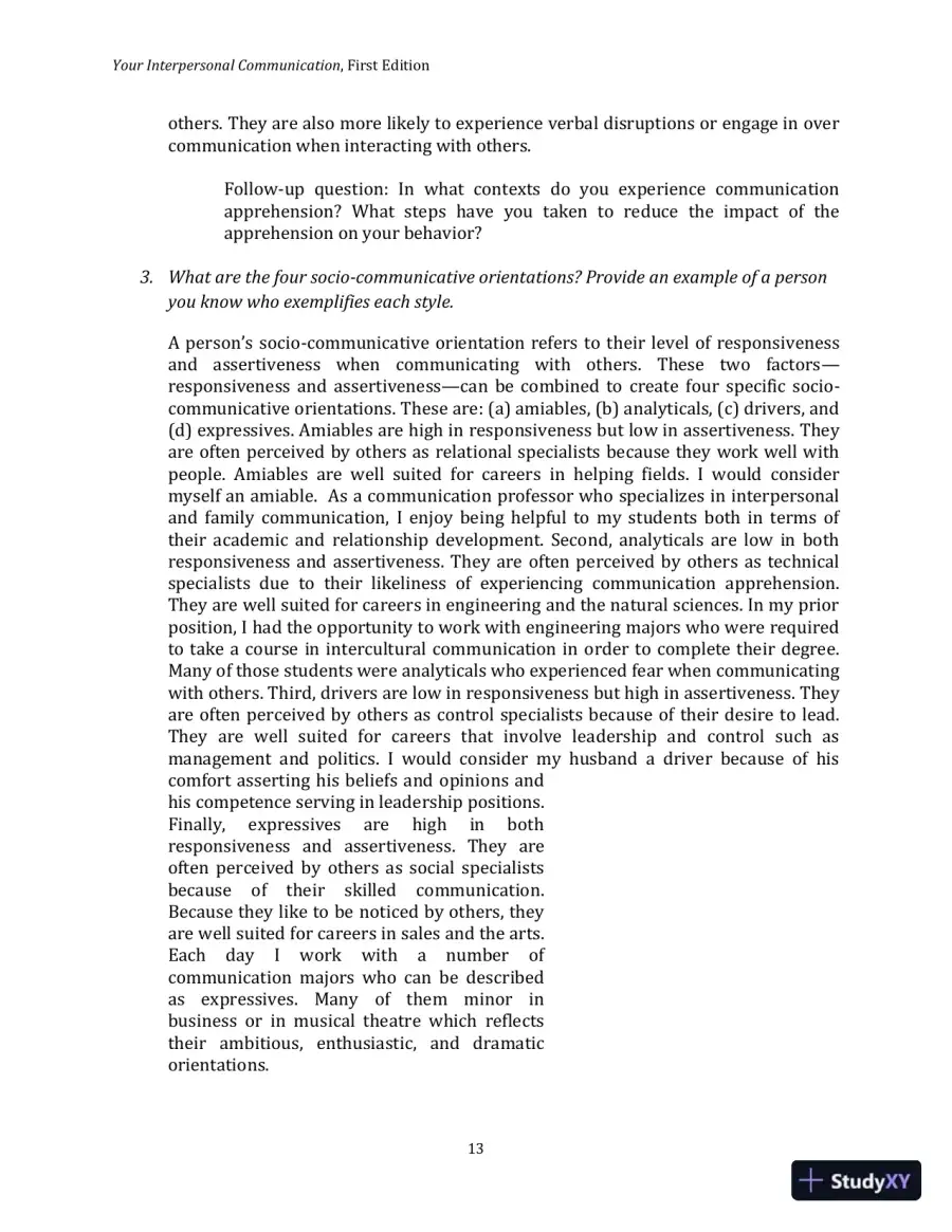 Lecture Notes for Your Interpersonal Communication , 1st Edition, page 29