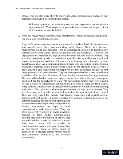 Lecture Notes for Your Interpersonal Communication , 1st Edition - Page 29 preview image