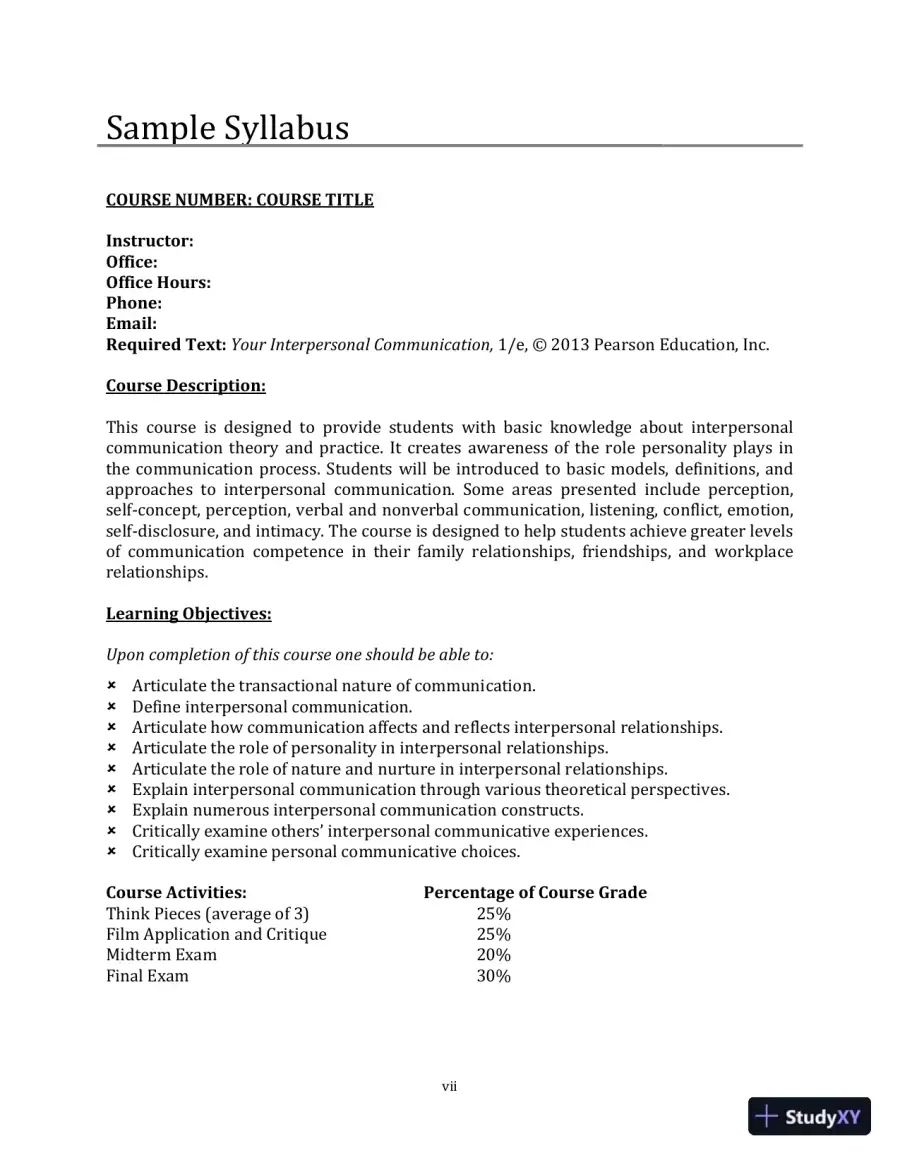 Lecture Notes for Your Interpersonal Communication , 1st Edition, page 9