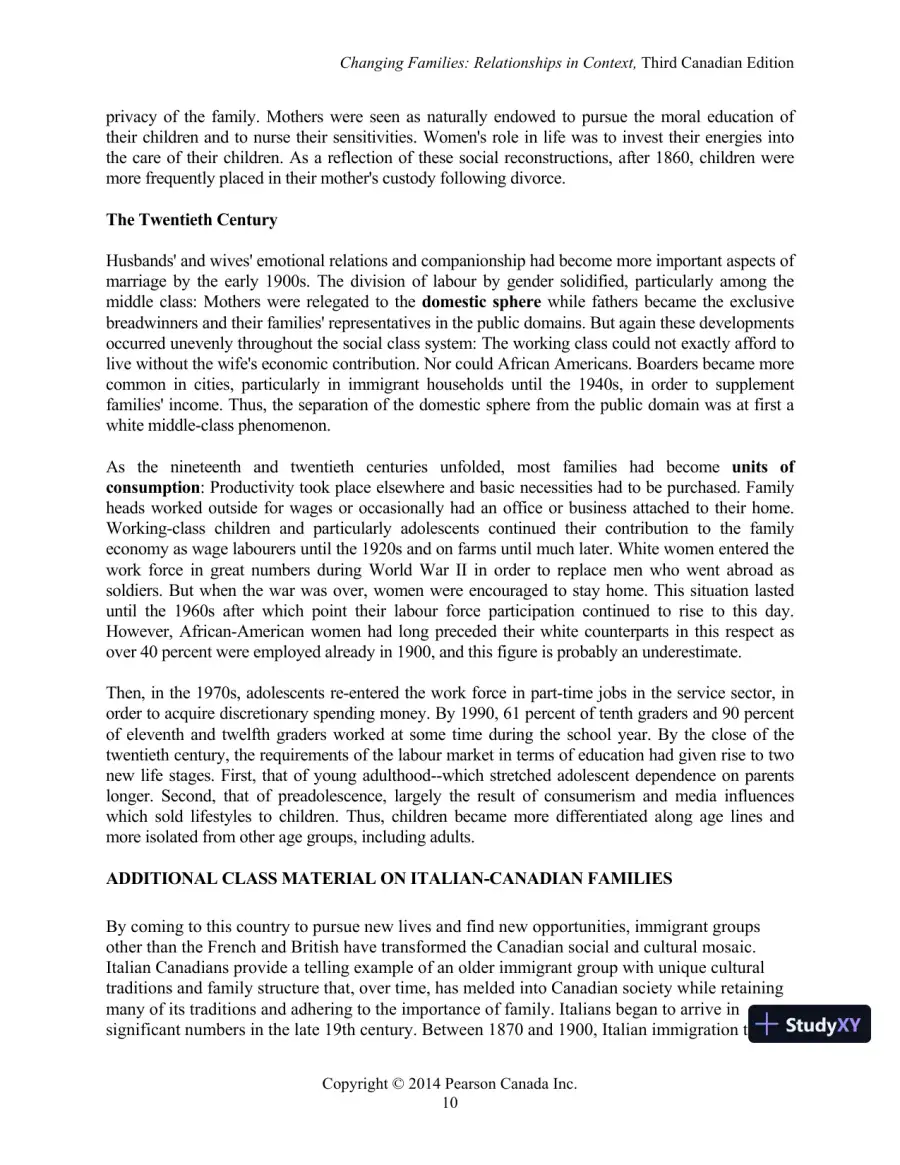 Changing Families : Relationships In Context, Third Canadian Edition Lecture Notes, page 15