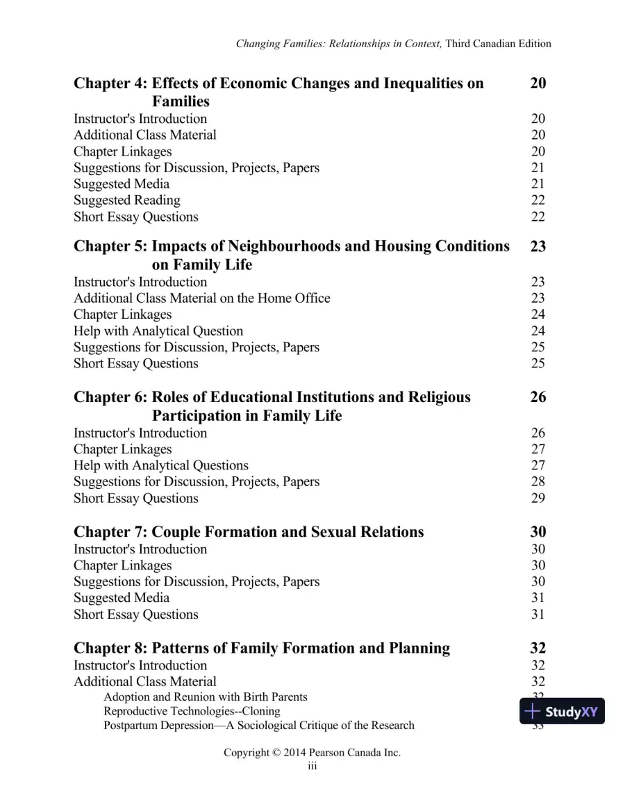 Changing Families : Relationships In Context, Third Canadian Edition Lecture Notes, page 3