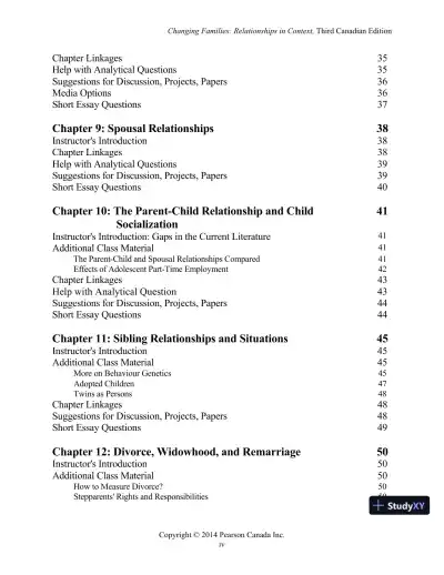 Changing Families : Relationships In Context, Third Canadian Edition Lecture Notes - Page 4 preview image