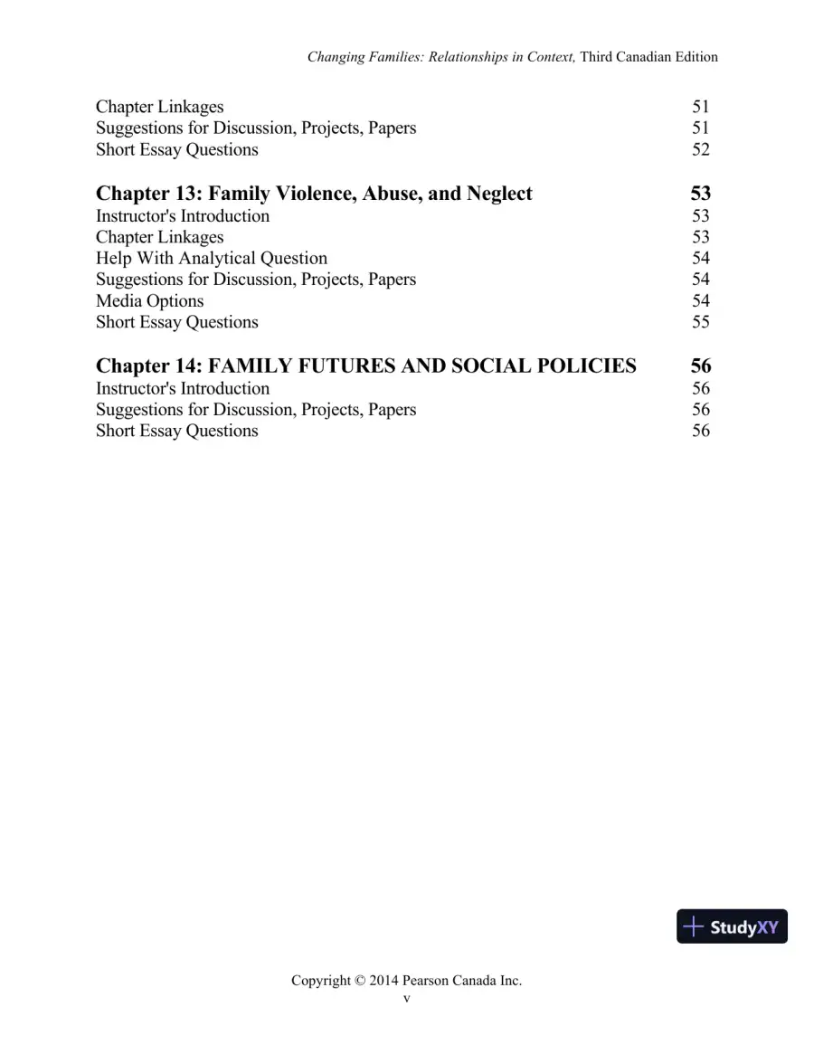 Changing Families : Relationships In Context, Third Canadian Edition Lecture Notes, page 5