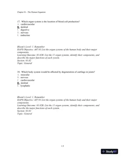 Test Bank For Seeley's Anatomy And Physiology, 10th Edition - Page 10 preview image