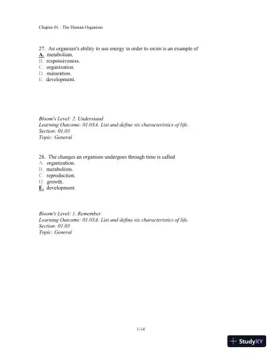 Test Bank For Seeley's Anatomy And Physiology, 10th Edition - Page 15 preview image