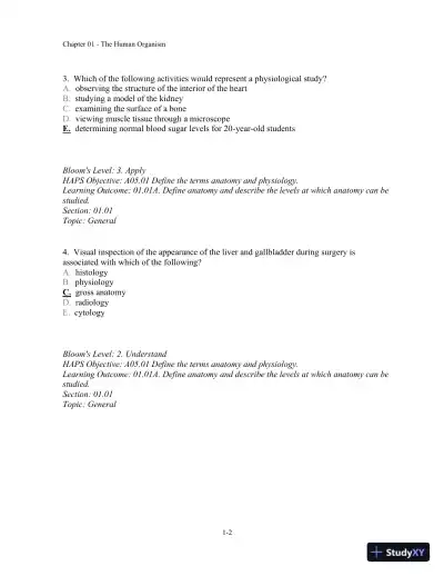 Test Bank For Seeley's Anatomy And Physiology, 10th Edition - Page 3 preview image