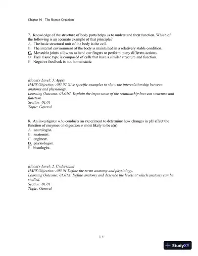 Test Bank For Seeley's Anatomy And Physiology, 10th Edition - Page 5 preview image