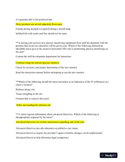 2019 ATI RN Clinical Analysis Comprehensive Predictor Form C With Answers (180 Solved Questions) - Page 3 preview image