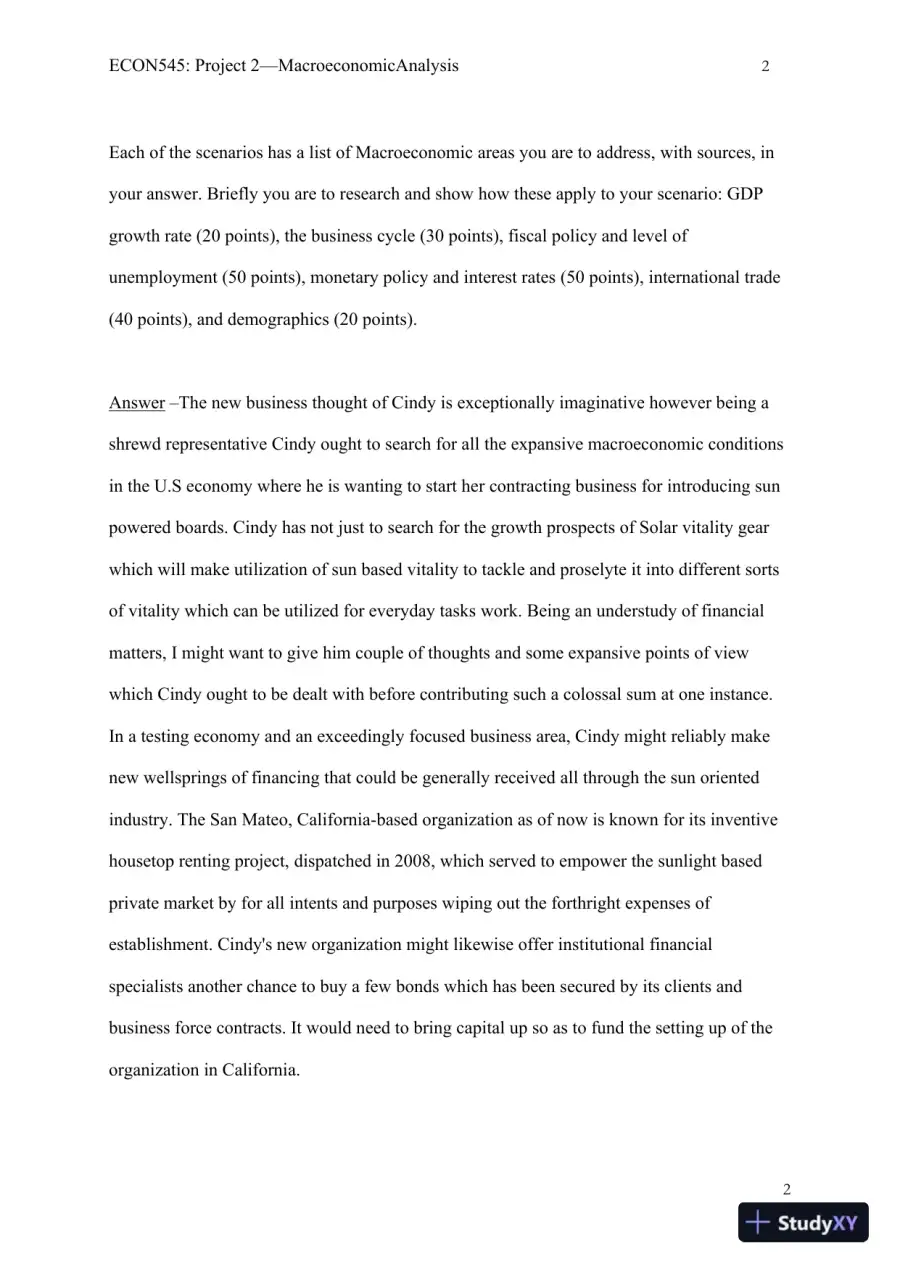 ECON545: Project 2�Macroeconomic Analysis, page 3