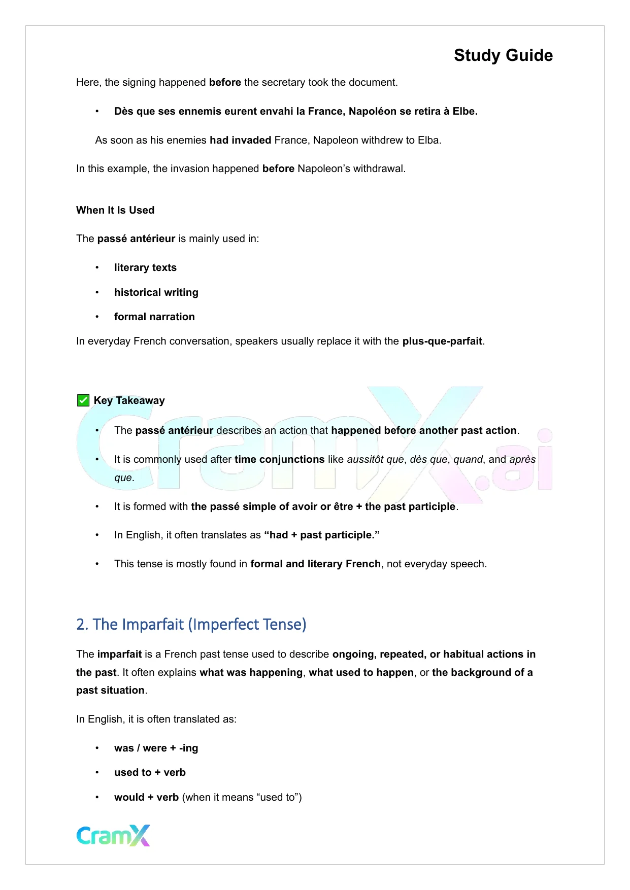 French II – Past Tenses - Page 2 preview image