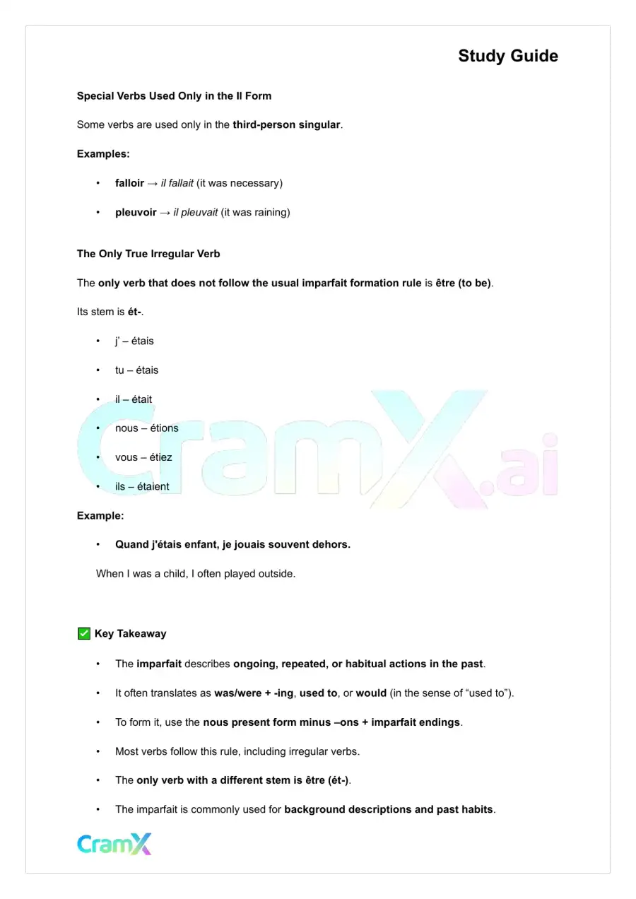 French II – Past Tenses, page 7