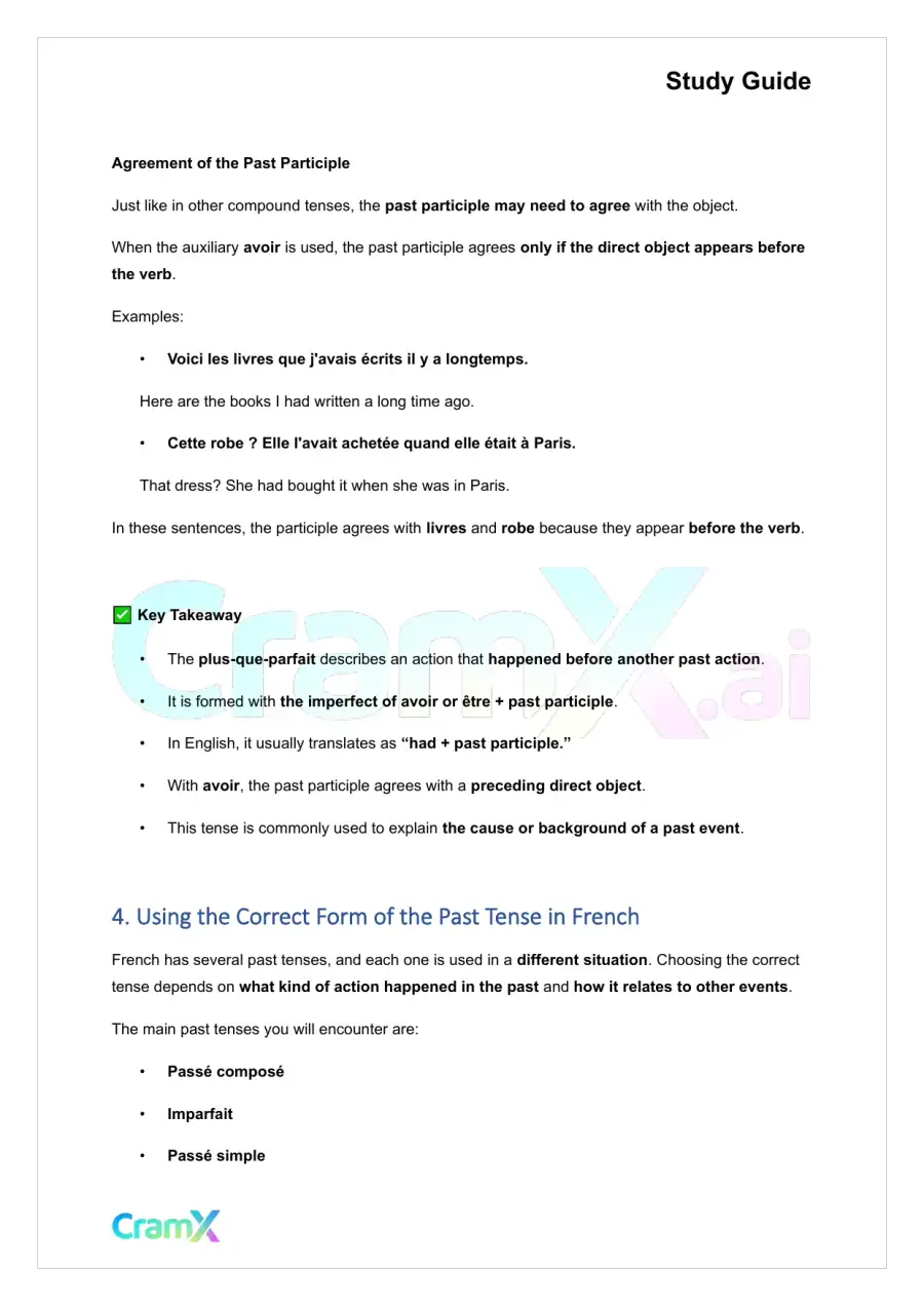 French II – Past Tenses, page 9