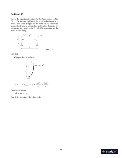 Dynamics of Structures, 5th Edition Solution Manual - Page 12 preview image