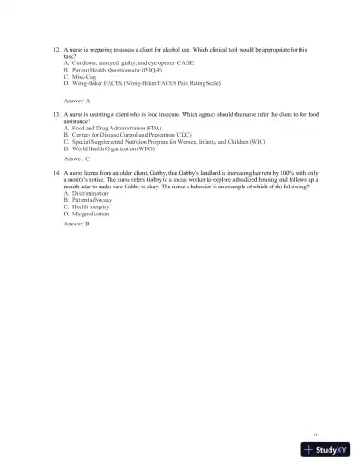 Test Bank for Women's Health Care in Advanced Practice Nursing, 2nd Edition (Chapters 1-46) - Page 14 preview image