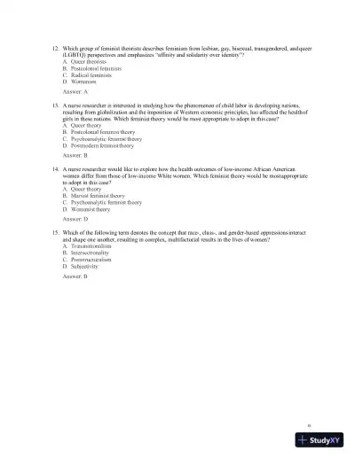 Test Bank for Women's Health Care in Advanced Practice Nursing, 2nd Edition (Chapters 1-46) - Page 19 preview image