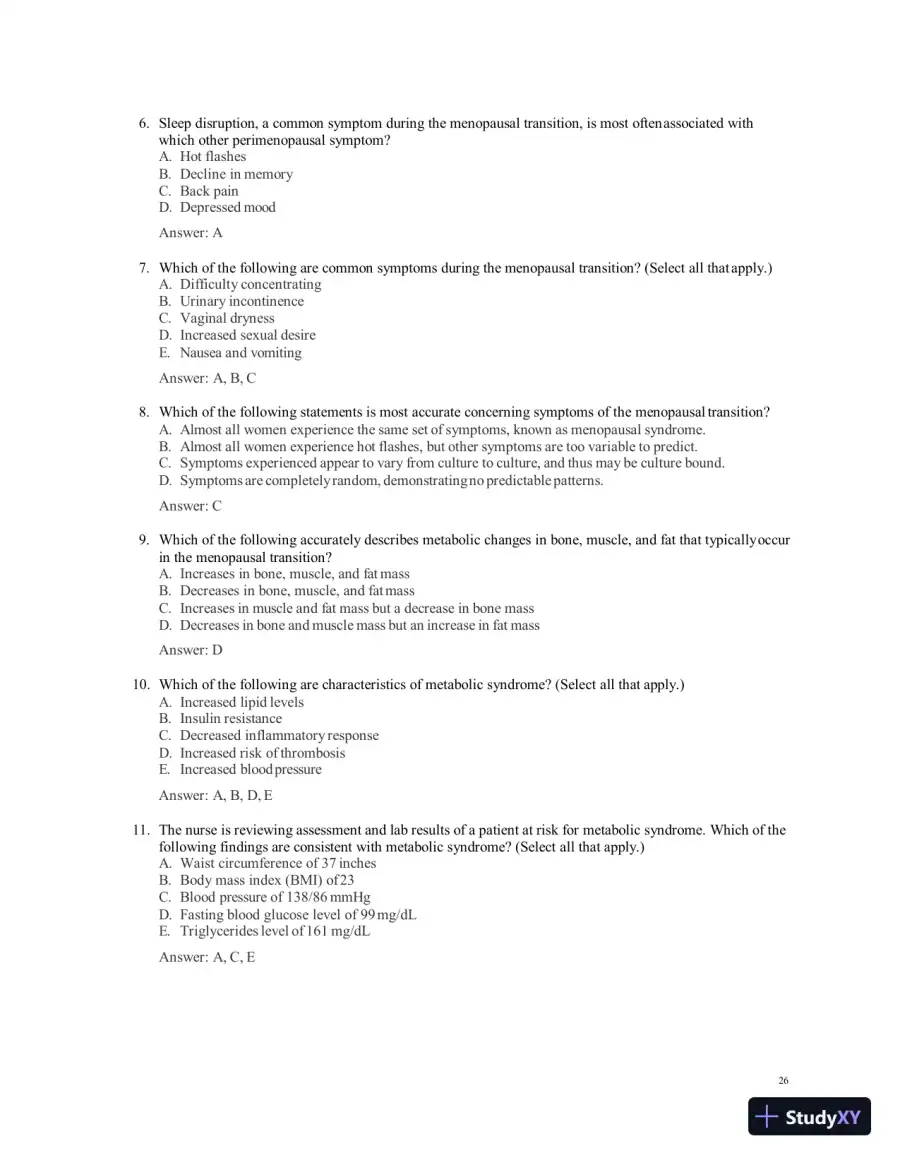 Test Bank for Women's Health Care in Advanced Practice Nursing, 2nd Edition (Chapters 1-46), page 27