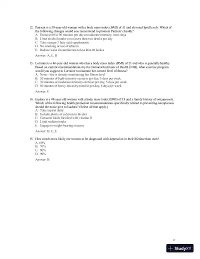 Test Bank for Women's Health Care in Advanced Practice Nursing, 2nd Edition (Chapters 1-46) - Page 28 preview image