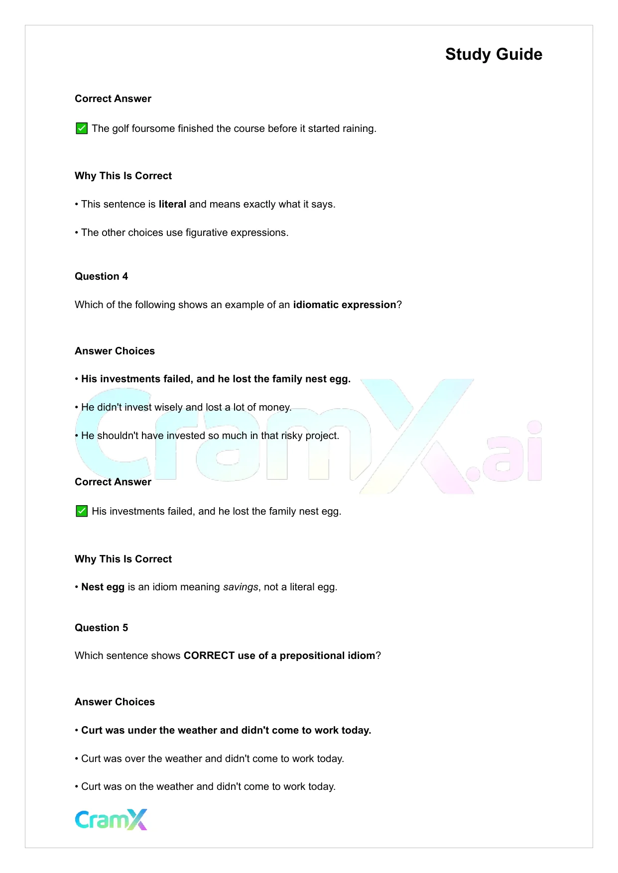 Grammar - Idioms, Cliches, Jargon, Slang, Euphemisms, and Wordiness - Page 5 preview image