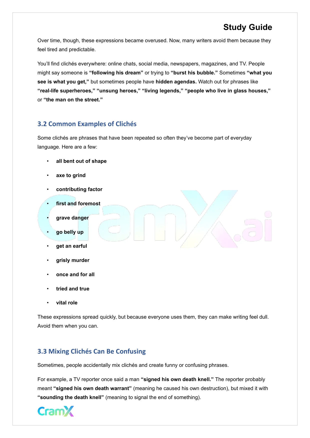 Grammar - Idioms, Cliches, Jargon, Slang, Euphemisms, and Wordiness - Page 7 preview image