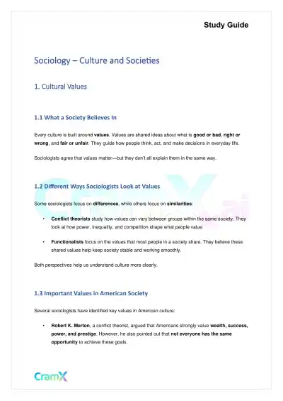 Sociology - Culture and Societies - Page 1 preview image