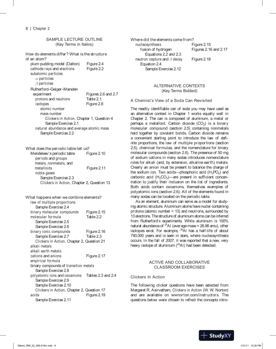 Lecture Notes for Chemistry: The Science in Context, 3rd Edition, page 15