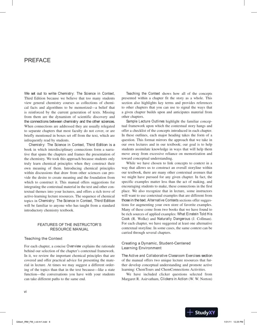 Lecture Notes for Chemistry: The Science in Context, 3rd Edition, page 5