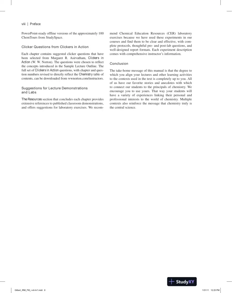 Lecture Notes for Chemistry: The Science in Context, 3rd Edition, page 7
