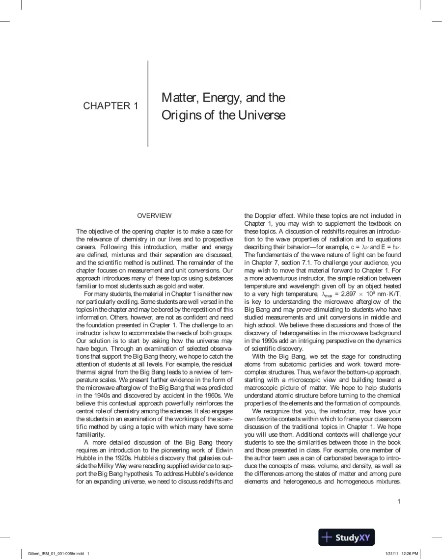 Lecture Notes for Chemistry: The Science in Context, 3rd Edition, page 8