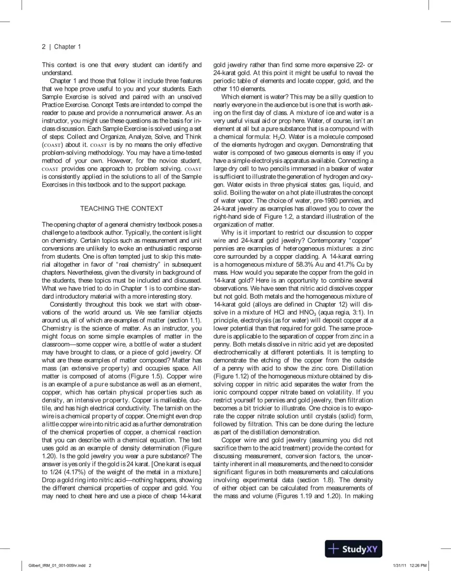 Lecture Notes for Chemistry: The Science in Context, 3rd Edition, page 9
