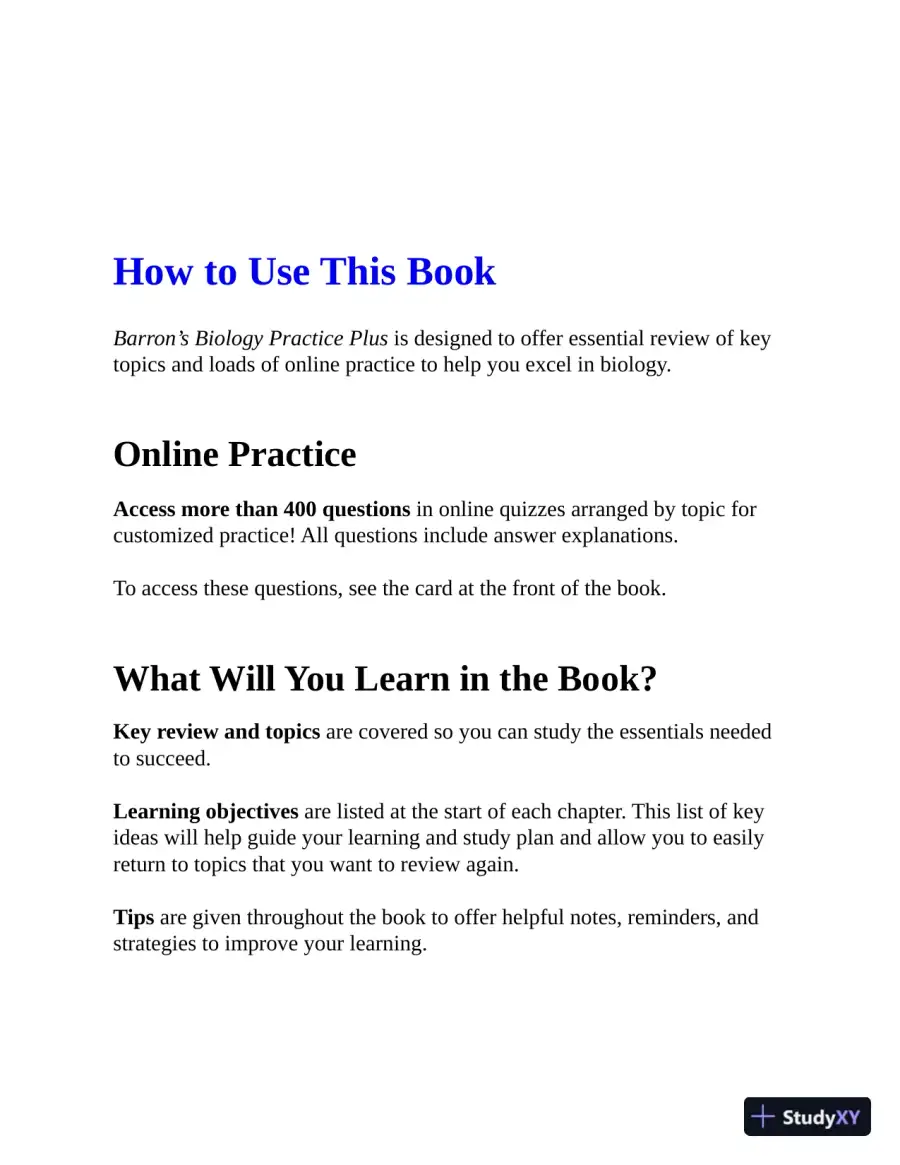 Barron's Biology Practice Plus: 400+ Online Questions and Quick Study Review (2022), page 14